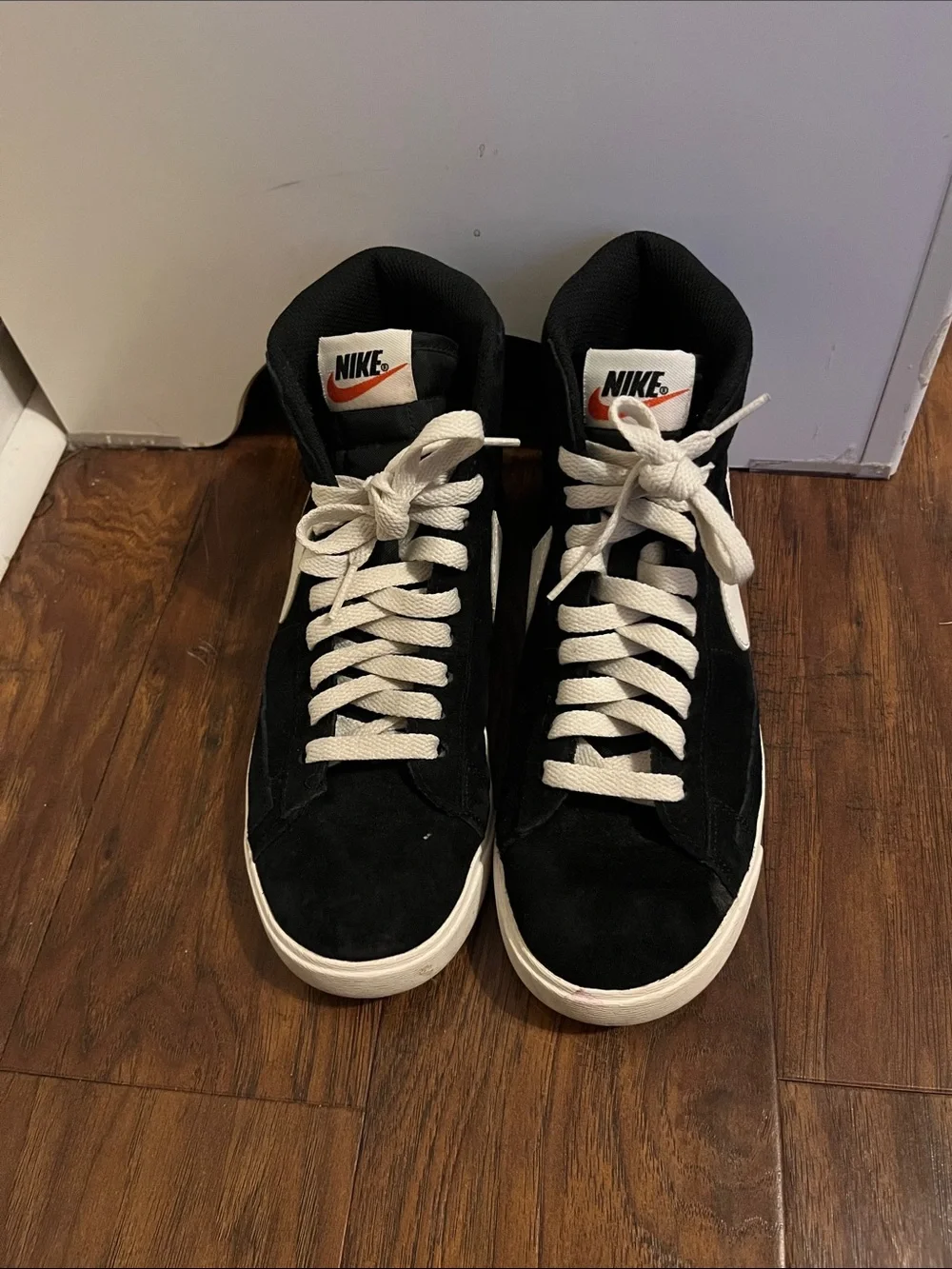 Kids Black and White Nike Blazers